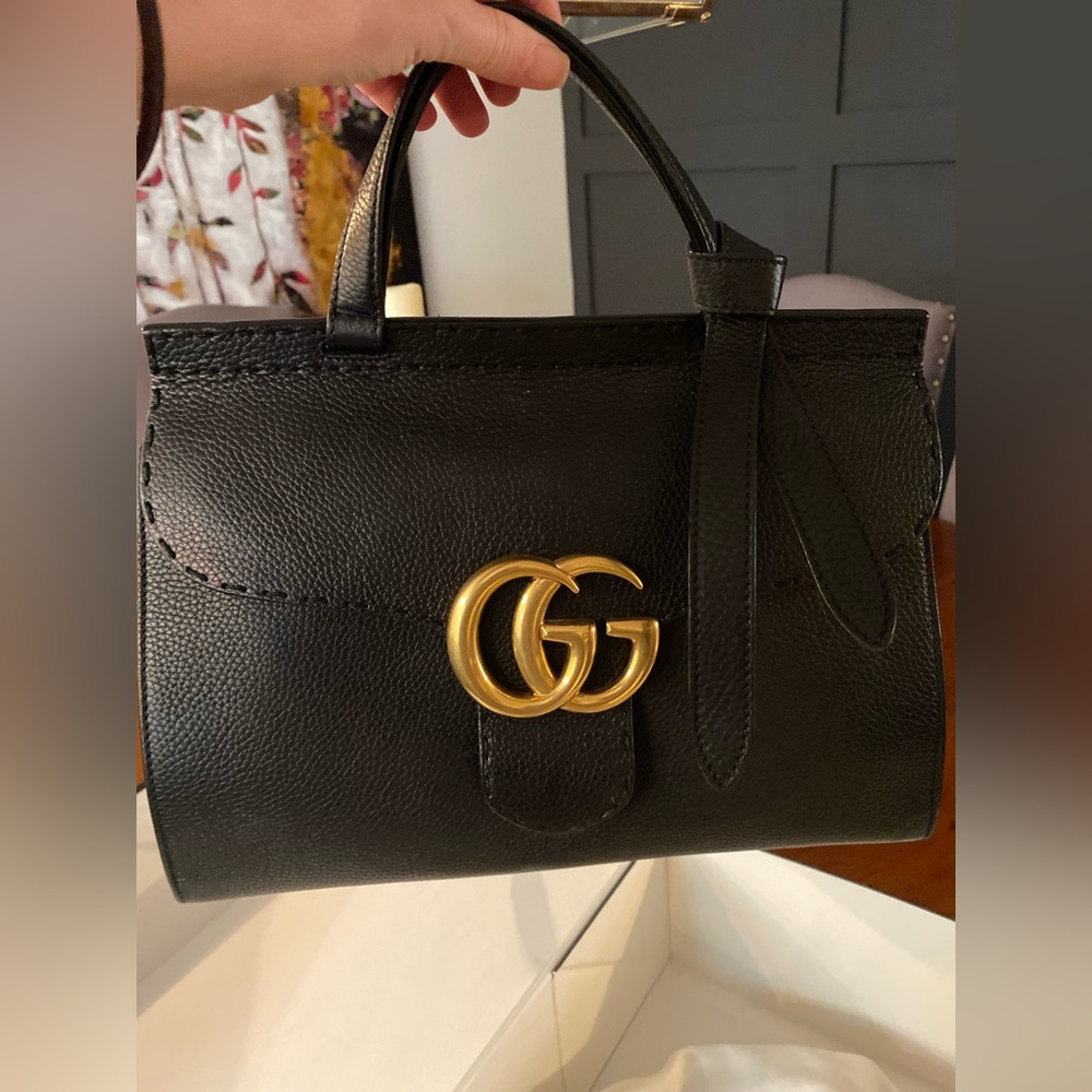 Gucci Black Satchel with Gold Accent - Picture 3 of 5